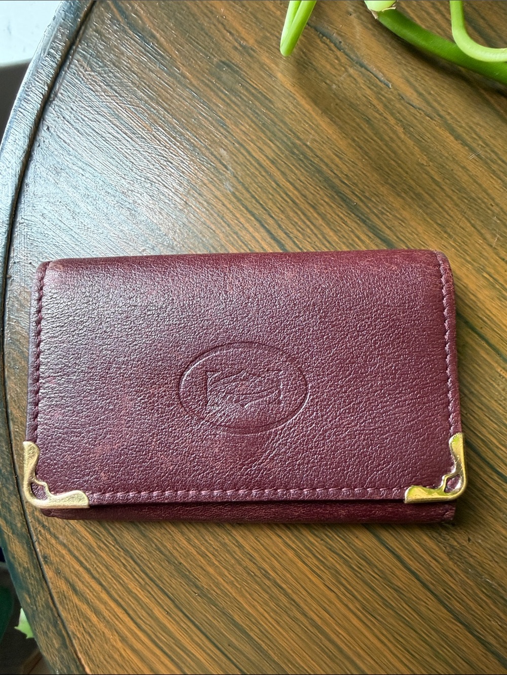Cartier Burgundy Leather Key Holder with Gold Hardware